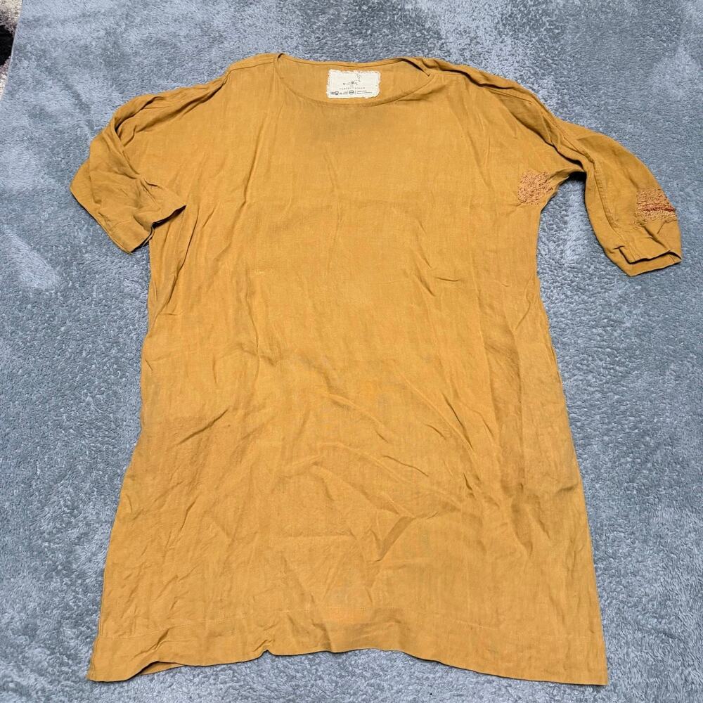 Not Perfect Linen Dress Womens Small Medium Shift Pockets Lagenlook Linen Boxy